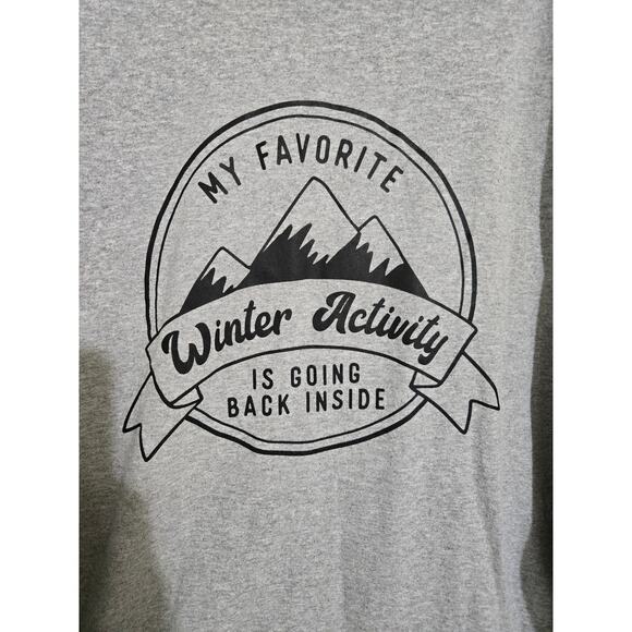 Gildan 2xl women's grey long sleeve printed shirt - Picture 2 of 7